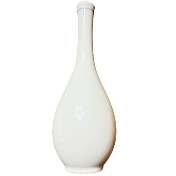 FTDA Vintage 1984‎ Japanese Floral 8" Porcelain White Flower Vase-Like New - Picture 3 of 7